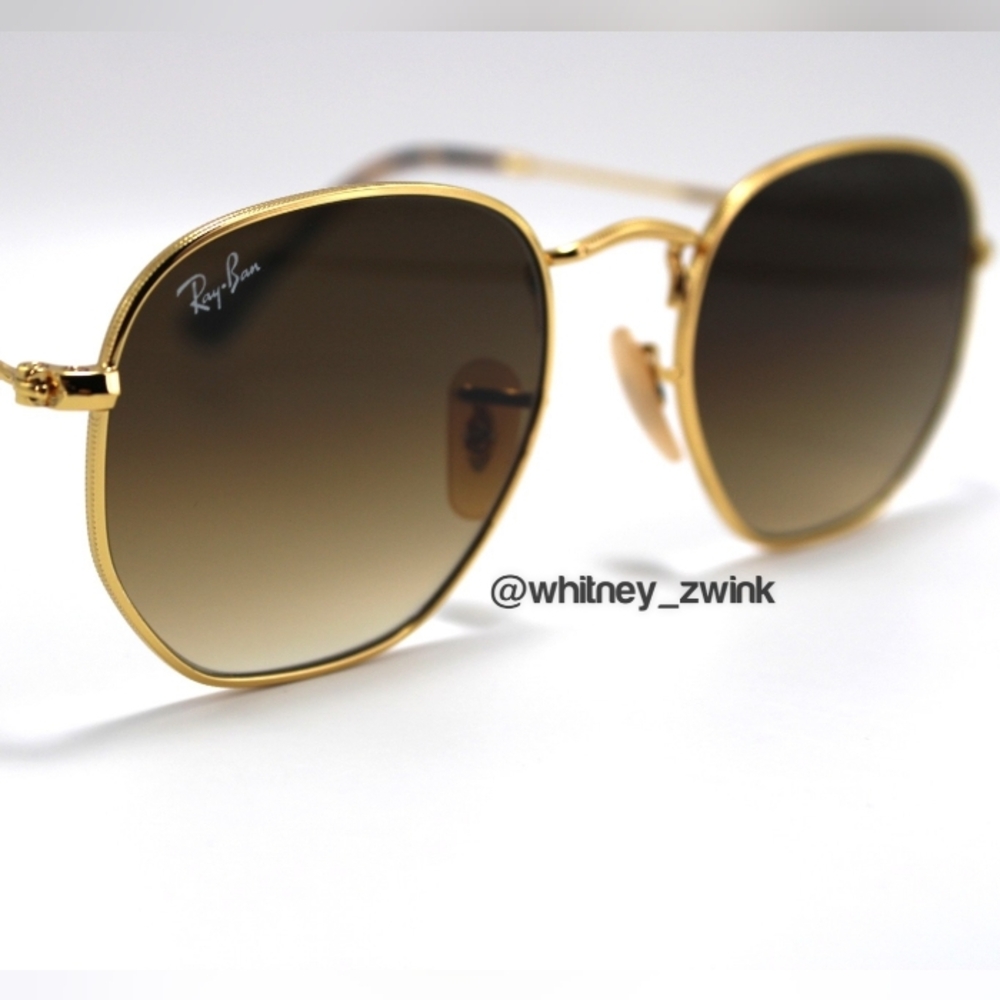 Model Display Ray-Ban Hexagonal Gradient Brown Rb… - image 6